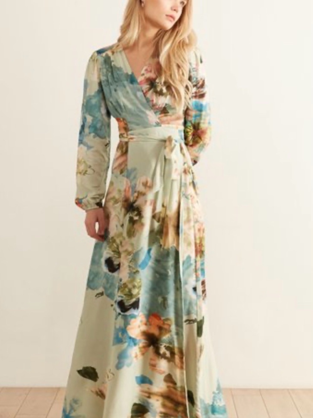 The Odells: Simone maxi wrap dress plus 1x